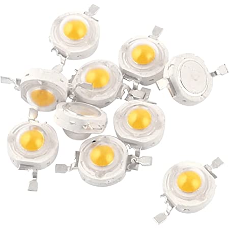 100個入り LEDビーズ ランプ LEDチップ 3W LED電球 丸型 投光照明ランプ DIY 高輝度 低消費電力 ウォームホワイト/ホワイト ランプビーズ SMD(ホワイト)