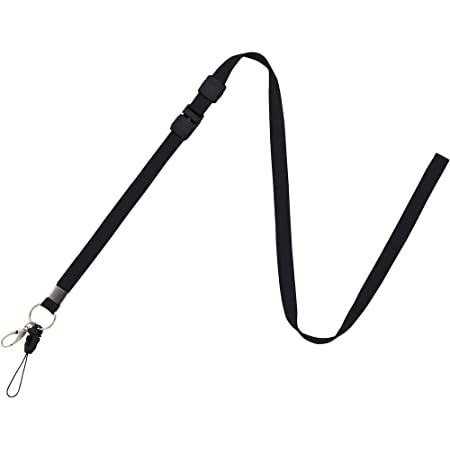 Aimtech 携帯用ネックストラップ 25本 名刺 IDカードホルダー適切な ハンギング 首かけ 吊り下げ式 キー落下防止 47cｍ（黒）