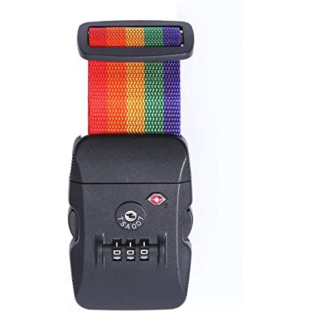 Logic(ロジック) スーツケースベルト TSAロック ベルト (全12色 レインボー) [盗難･紛失･荷崩れ防止] スーツケース用 鍵付き ダイヤルロック タスロック 長さ調節可能