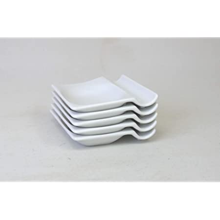 アイトー(Aito) 小皿 ホワイト 約奥7.3×幅8.0×高1.5cm 便利な箸置き小皿(5枚組)