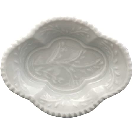 アイトー(Aito) 小皿 ネイビー・ブラウン・ホワイト 約径8.5×幅11.5×高2.3cm 美濃焼 花形箸置き小皿(3色組)