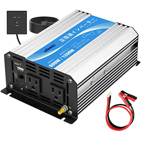 IpowerBingo インバーター 12V 定格 1000W 最大 2000W DC12V（直流）AC100V（交流）変換 カーインバーター キャンプ 車中泊グッズ アウトドア 発電機 太陽光発電 自動車 船 災害対策 地震 防災用品 日本語説明書付き