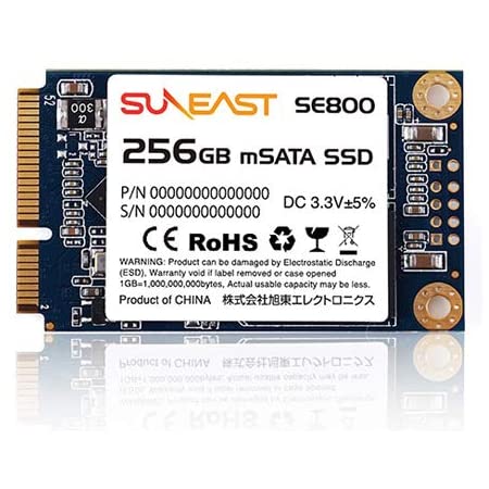 256GB SSD 内蔵型 mSATA III 6Gb/s SUNEAST サンイースト 3D TLC TRIM機能 SLCキャッシュ技術 R:530MB/s W:450MB/s SE800-m256GB