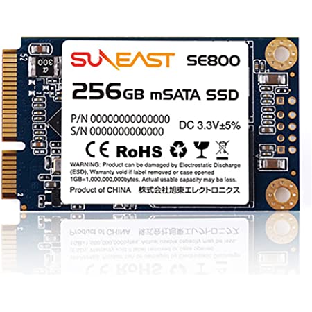 256GB SSD 内蔵型 mSATA III 6Gb/s SUNEAST サンイースト 3D TLC TRIM機能 SLCキャッシュ技術 R:530MB/s W:450MB/s SE800-m256GB