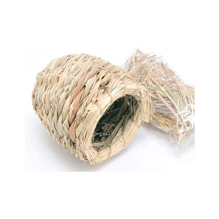 Biuuu 鳥の巣織物自然な藁のオウム鳩スワロー小さな家の檻手作り