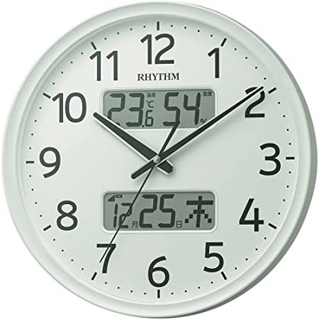 セイコークロック 掛け時計 02:銀色メタリック 01:直径35cm 電波 アナログ カレンダー温度 湿度 表示 BC405S