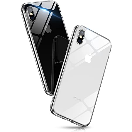 SUMart iPhone X ケース グラデーション 強化ガラスケース 硬度9H TPUバンパー ハードケース おしゃれ qi対応 傷つき防止 (iPhone X, ロイヤルブルー)
