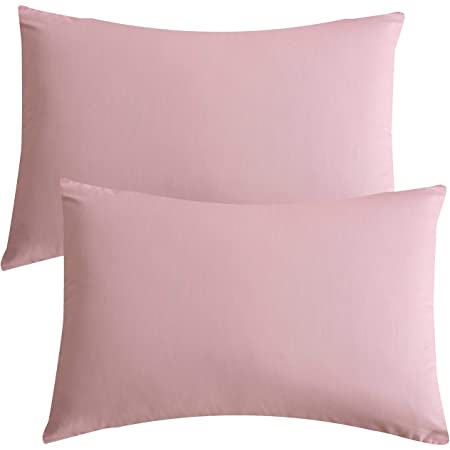 EiYU 枕カバー 43×63 抗菌防臭加工・部屋干し対策 丸洗い可能 ピンク