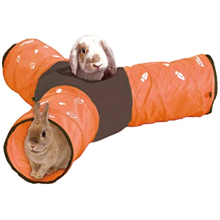 ペットトンネル Acouto ウサギ フェレット ハムスター モルモット用 3ウェイ動物トンネル 運動チューブ ペットおもちゃ 無毒 安全 折りたたみ式3つのトンネル(ベア)