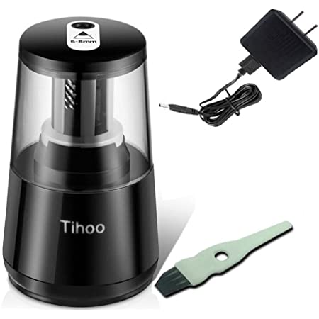 Tihoo電動シャープナー 鉛筆削り USB充電 ムダ削り防止 子供 学校 事務用（白）