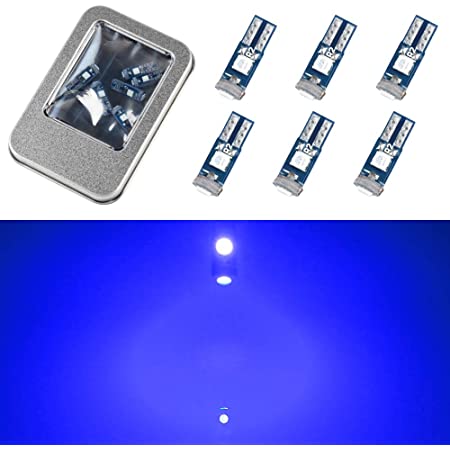 ぶーぶーマテリアル T5 LED ブルー 青 たくさん照らす メーター球 ランプ バルブ 12V 3LED 広範囲照射 無極性 T7 互換 5個