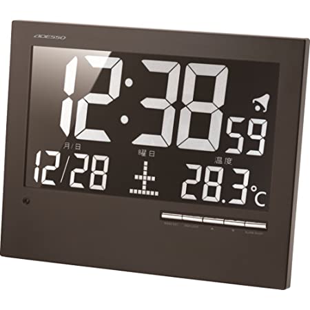 MAG(マグ) 掛け時計 非電波 デジタル デジブルー 温度 カレンダー表示 置き掛け兼用 ブラック W-724BK