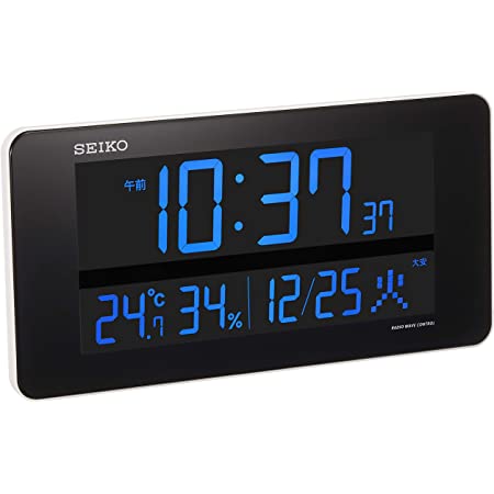 MAG(マグ) 掛け時計 非電波 デジタル デジブルー 温度 カレンダー表示 置き掛け兼用 ブラック W-724BK