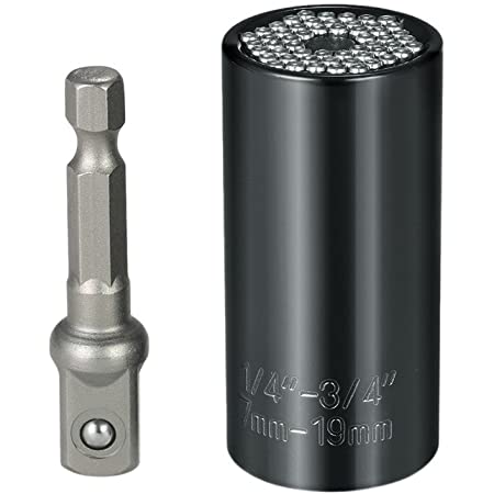 VASLON 万能ソケット 7～19mm対応 54本スチールのピン内蔵 多機能 2点セット