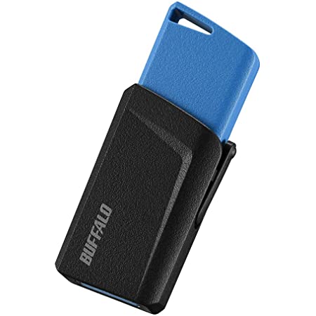 BUFFALO USB3.1(Gen1)プッシュスライドUSBメモリ 64GB ブルー RUF3-SP64G-BL