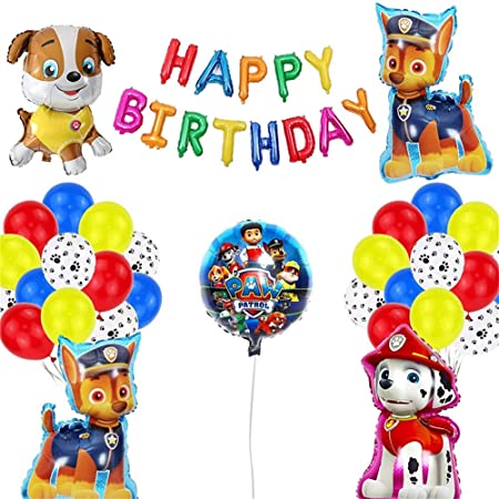 paw patrol　誕生日　飾り付け　パウパトロール　男の子　子供　可愛い　犬　happy birthday　バナー　ガーランド　バルーン　風船　ケーキトッパー　29枚セット