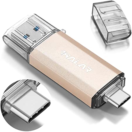 Thkailar USBメモリ128GBタイプC(Type – C usb3.1 gen1 + usb3.0)高速デュアルフラッシュディスクレッド (128GB, Red)