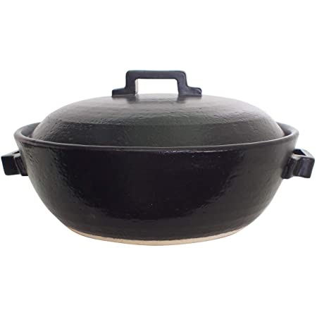 マルヨシ陶器(Maruyoshitouki) 土鍋 STYLE BLACK 8号 セラミック加工IH M0183