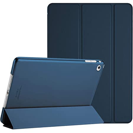 ProCase iPad Air 2(2014発売)ケース スマート 超スリム スタンド フォリオ保護ケース 半透明フロスト バックカバー 対応端末： iPad Air 9.7″ 第2世代(A1566 A1567)-ネービー