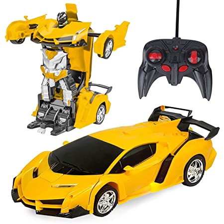 多機能ロボットおもちゃ ラジコンロボット RCカー おもちゃの車 ロボットに変換 安定性高い 耐衝撃 子供おもちゃ 贈り物 (警察の車)