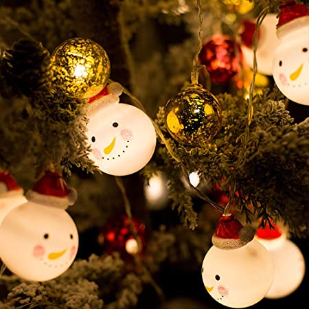 クリスマス 雪だるま 装飾 ライト 電飾 LEDイルミネーションライト クリスマスツリー 庭 3米20ライト 6米40ライト ボール状　飾りつけ ディズプレイ インテリア 小物 防水 屋外使用可能 照明 装飾ledライト (6米40ライト)