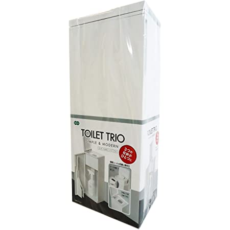 オーエ トイレ収納ケース TOILET TRIO ホワイト 約縦41×横17×奥行12.7cm トイレブラシ トイレ用洗剤 お掃除シートの3つがひとつに収納できる