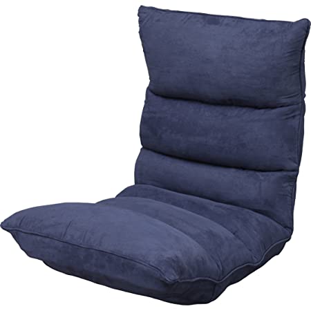 アイリスプラザ 座椅子 デニムブルー 幅約46×奥行約58×高さ約68cm リクライニング YC-601