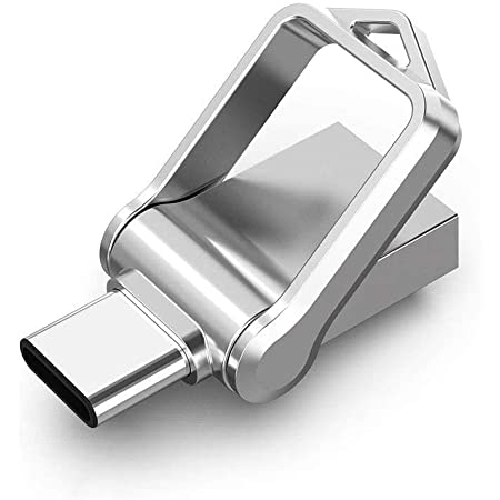 KOOTION USBメモリ32GB Type Cメモリ USB3.0 2in1OTG デュアルメモリ メモリースティック キーリング付き 金属 防水360度回転デザイン フラッシュドライブ 高速データ転送 スマホ/MacBook/Windows/ノートパソコン対応 （シルバー）