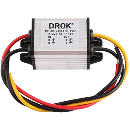 DROK 降圧コンバーター dc-dc5.3V-32V 24Vから1.2V-32V 5V 9V 12Vへ調整可能 定電流定電圧 12A 160Wバック電圧トランス CC CV電源モジュール LCD付き