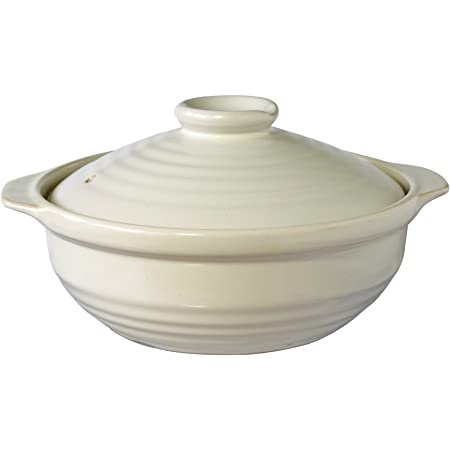 マルヨシ陶器 マジカルどなべ White clay pot M M5579 白 0.9l 土鍋 IH対応 おしゃれ M5579