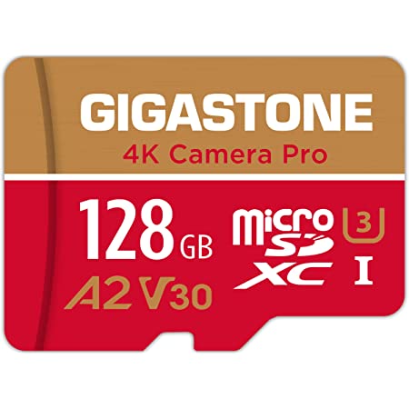 【5年保証 】Gigastone 128GB マイクロSDカード A2 V30 Ultra HD 4K ビデオ録画 Gopro アクションカメラ スポーツカメラ 高速4Kゲーム 動作確認済 100MB/s マイクロ SDXC UHS-I U3 C10 Class 10 micro sd カード SD 変換アダプタ付 Nintendo Switch