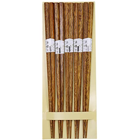 木製 箸 5膳セット 六角箸 筷子 来客用箸 滑り止め 割り箸 キャンプ 22.5cm