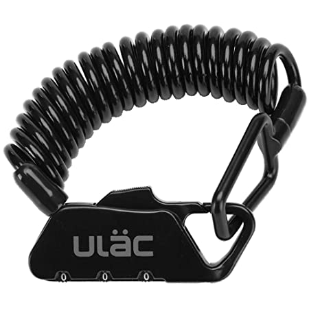 ULAC 自転車 鍵 ワイヤーロック ダイヤル チェーンロック ベビーカー バイク サドルロック 軽量 携帯便利 盗難防止 長さ1200mm 四つ色(黒)