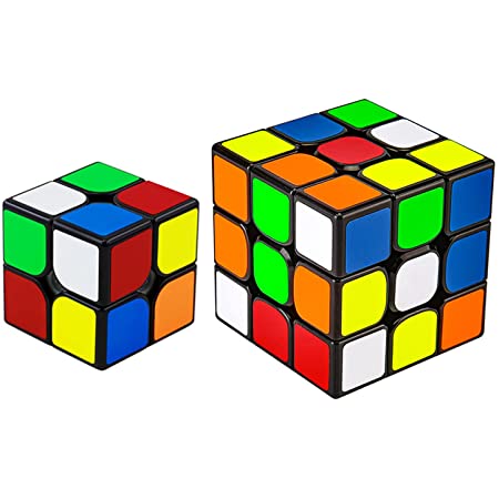 XMD 魔方 パズルセット 2個入り 2×2 3×3 Magic Cube Set 競技用 世界基準配色 ver4.0 ポップ防止 魔方 脳トレ 知育玩具 (ステッカー)