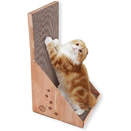 KEBIK 猫 爪とぎ 段ボール スクラッチャー 猫 おもちゃ ネコソファー 猫ベッド、スクラッチャー両用 運動不足 ストレス解消 (ブラウン 60CM)