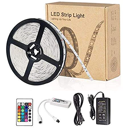 LNSTUDIO LEDスマートテープライト Alexa/Google Home対応 アプリ＆リモコン制御 両面テープで好きな場所に貼り付け可能ストリップライト ハサミでカットして長さを変わえられる・ショーケースなど店舗用照明にも最適 RGB SMD5050 防水仕様 5M