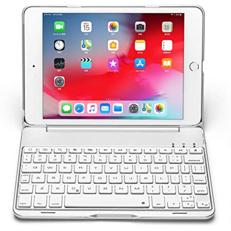 iPad mini5/ mini4キーボードケース mini 4/5対応キーボードカバー 着脱式キーボードスタンド機能付き アップルペンシル収納可能 分離式 アイパッド MINI 4/MINI 5 7.9インチ ケース プロ キーボード付き ペンホルダー内蔵（濃紺）