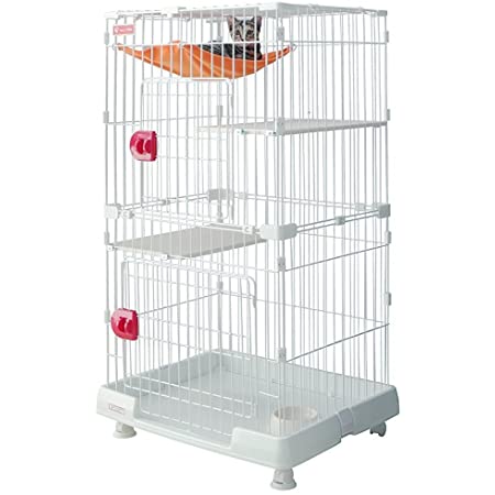 FEANDREA ペットケージ 75×47×54cm 室内外兼用 犬 猫 トレー付き 折り畳み式 持ち手付き 移動便利 猫のゲージ NPPD30H