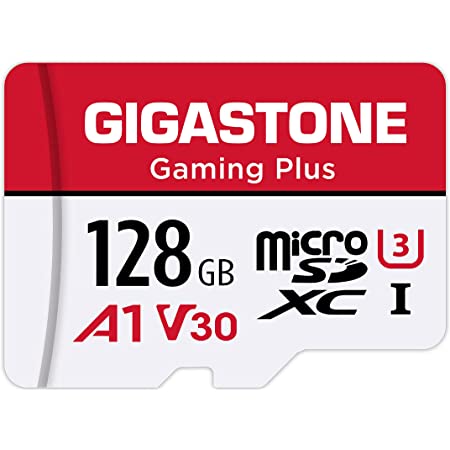 Gigastone microSD 128GB, Nintendo Switch SDカード動作確認済, 100MB/S 高速 まいくろsdカード 128GB, Full HD & 4K UHD動画, UHS-I A1 U3 V30 C10 マイクロsdカード 国内正規品