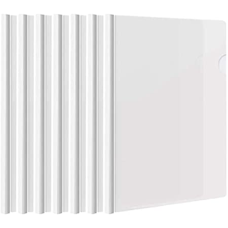 スライド レール ファイル 大容量 A4 20冊 セット 会議 配布 資料 ビジネス セミナー (ライトグレー・白, 20)