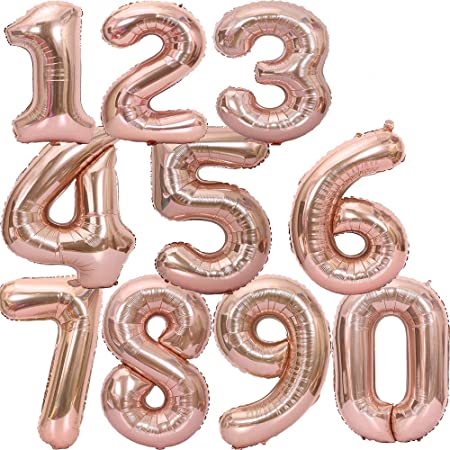 40インチ 風船 (0-9)ピンクの数字ヘリウムの誕生日パーティーの装飾のアラビア数字2