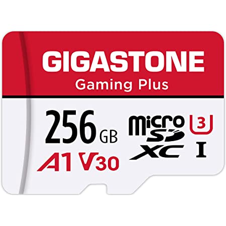 Gigastone microSD 256GB, Nintendo Switch SDカード動作確認済, 100MB/S 高速まいくろsdカード 256GB, Full HD & 4K UHD動画, UHS-I A1 U3 V30 C10 マイクロsdカード 国内正規品
