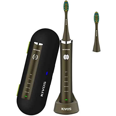 KIVOS 電動歯ブラシ音波歯ブラシ UV 除菌機能付き電動歯ぶらし歯ブラシ除菌器 歯ブラシUV紫外線除菌収納ケース歯みがき 電動はぶらし IPX7防水 旅行出張に最適