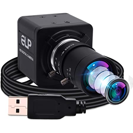ELP 800万画素 ウェブカメラ広角手動調整可能な2.8-12 mm可変焦点レンズミニカメラ 8MP WebカメラUSB Linux/Windows/Mac対応 ウェブ会議用 PC外付けカメラUSB8MP02G-SFV(2.8-12mm)