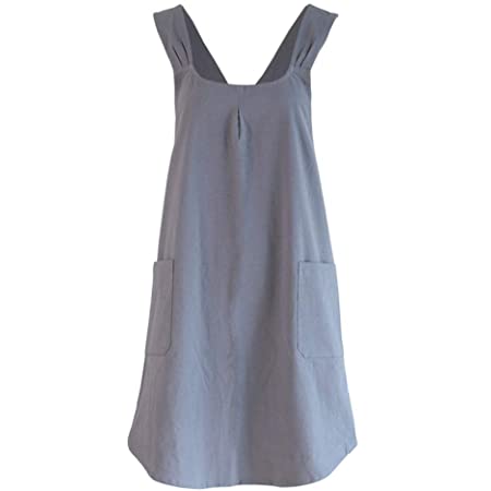 NISHIKI[ニシキ] エプロン おしゃれなワンピースのようなエプロン ロング丈 ポケット付き レディース かわいい ドレスエプロン apron (チェック/ML/91143)