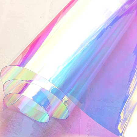 135×30センチメートル虹色カラー0.4ミリメートル厚透明tpuミラーシンフォニーレーザーカラフルネオン服バッグ防水