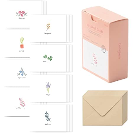 モノライク メッセージカード ミニカード リトルガーデン Message card Little garden – 40枚封筒20枚セットミニサイズデザイン文具お祝いのカード感謝カード