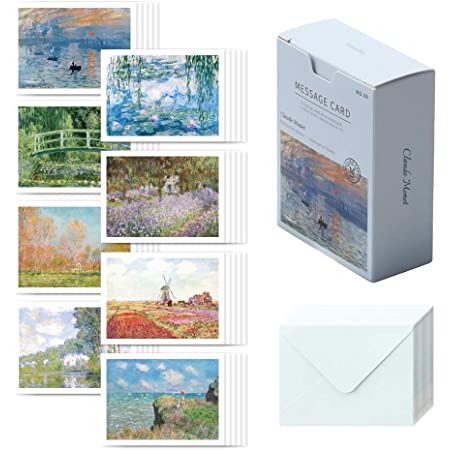 モノライク メッセージカード ミニカード モネ Message card Monet – 40枚封筒20枚セットミニサイズデザイン文具お祝いのカード感謝カード