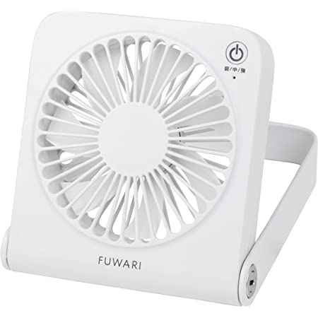 [山善] 扇風機 FUWARI ミニデスクファン PUSHスイッチ 7枚羽根 風量3段階調節 2WAY電源(USB/AC) ホワイト YTS-C50(W) [メーカー保証1年]