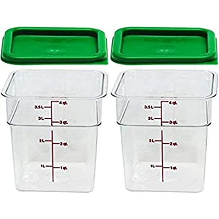Cambro ポリカーボネート製 正方形 食品保存容器 4 Qt (Clear) With Lid クリア